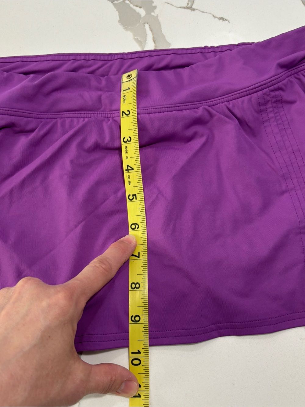 Lands' End Purple Swim Skort with Nude Lining Swimsuit Bathing Suit Women’s 12 - Picture 13 of 13
